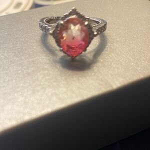 Stunning Silver Ring with Radiant Pink Stone